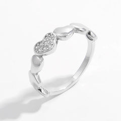 925 Sterling Silver Inlaid Zircon Heart Ring OutfitFlow