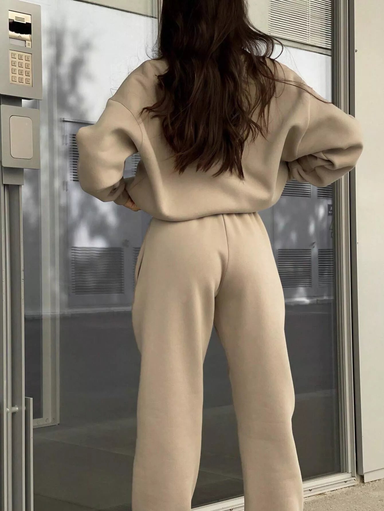 Half Zip Sweatshirt and Pants Set OutfitFlow