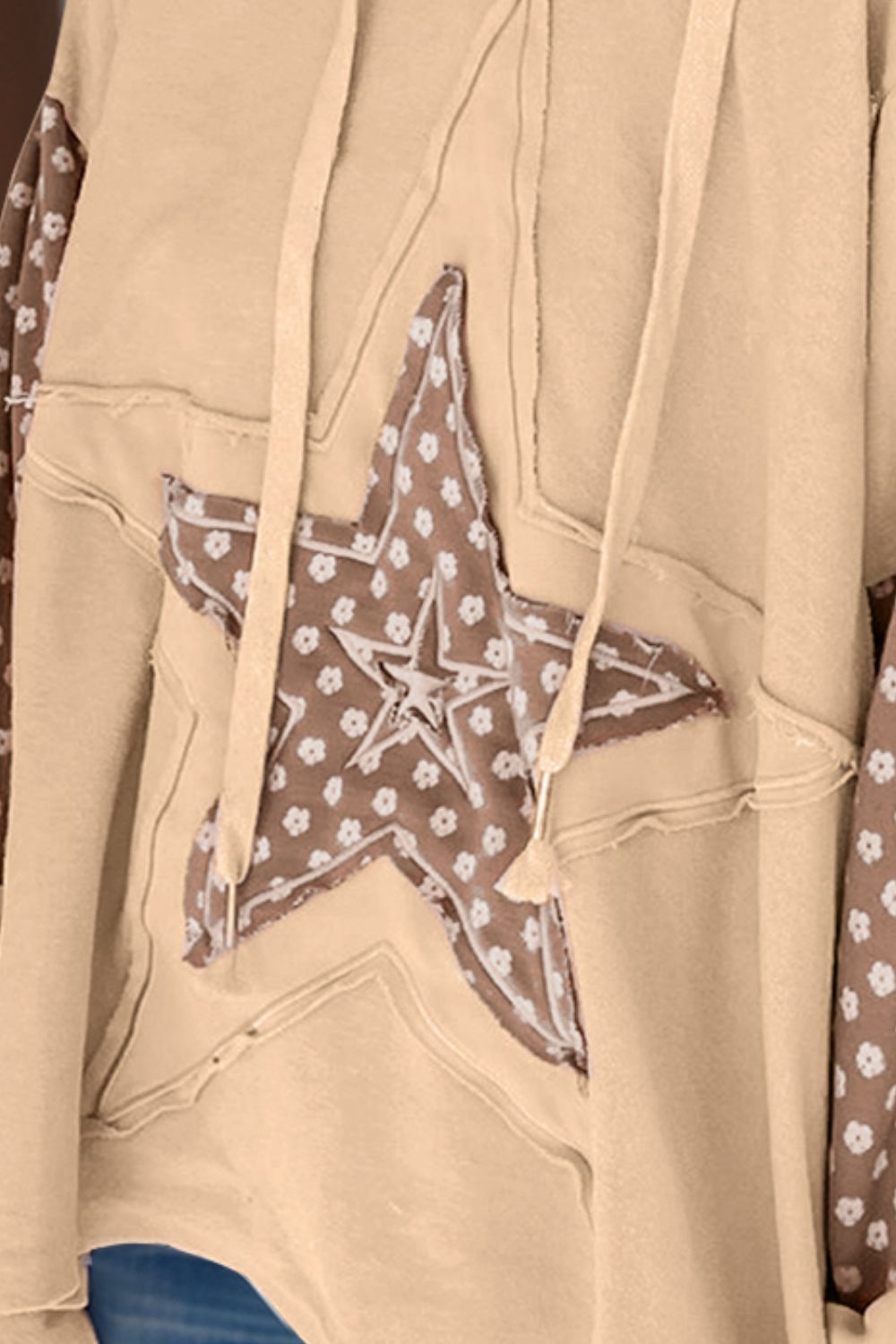 Outfit Flow - Drawstring Star Long Sleeve Hoodie