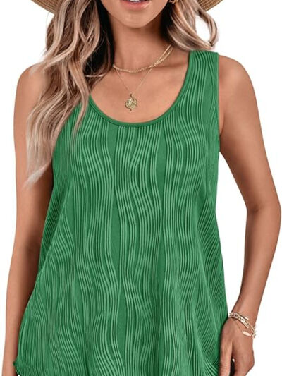 Round Neck Wide Strap Tank OutfitFlow