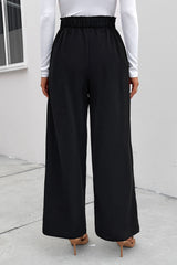 Outfit Flow - Perfee High Waist Ruched Pocketed Wide Leg Pants