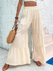 Tiered Ruffle Wide Leg Pants OutfitFlow
