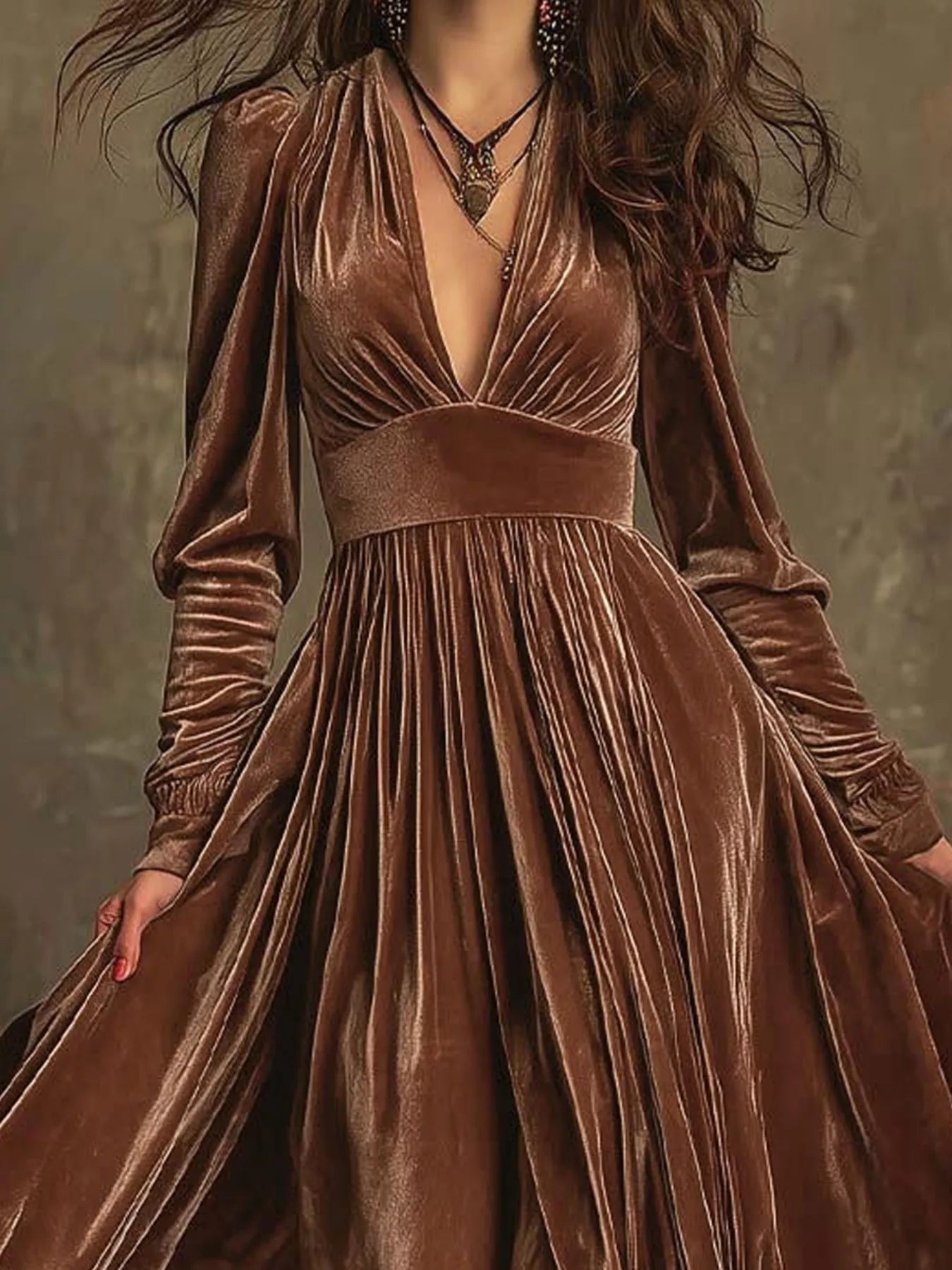 Ruffled Hem Long Sleeve Dress OutfitFlow