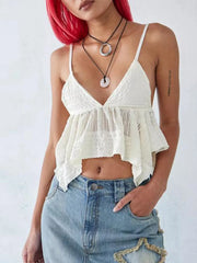 V-Neck Peplum Cami Top OutfitFlow