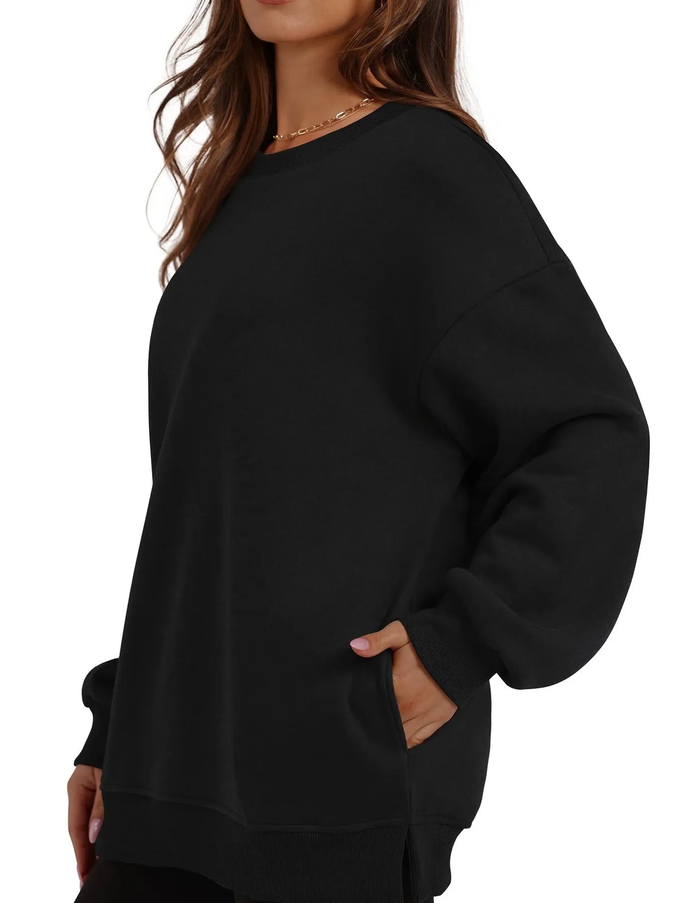 Oversized Long Sleeve Crewneck Sweatshirt OutfitFlow
