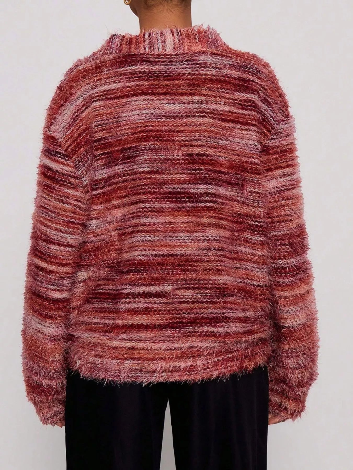 Chunky Knit V-Neck Button-Up Cardigan OutfitFlow