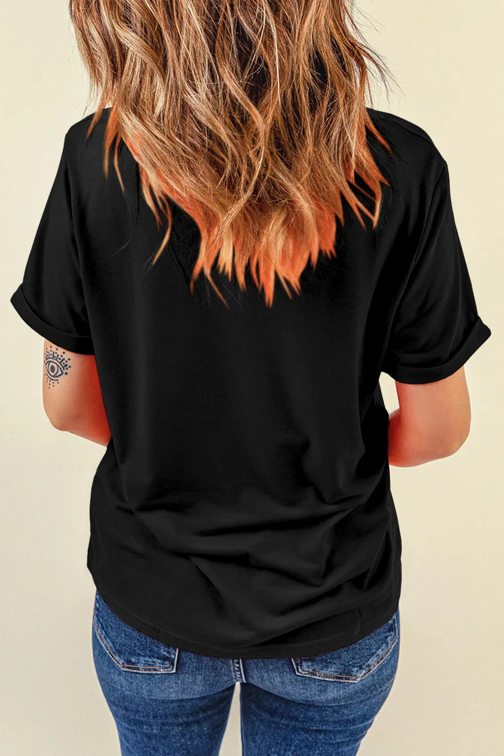 Glitter Pumpkin Round Neck Short Sleeve T-Shirt OutfitFlow