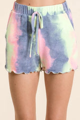BiBi Tie Dye French Terry Shorts and Curly Edge CHARCOAL TIEDYE OutfitFlow