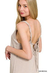 Zenana French Terry Twisted Strap Midi Dress OutfitFlow