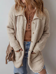 Button-Up Cardigan with Pockets OutfitFlow