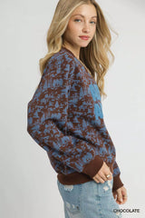 Umgee Scenic Print Cropped Sweatshirt OutfitFlow