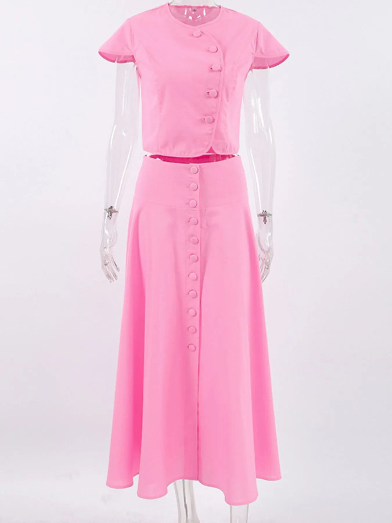Short Sleeve Top and Skirt set OutfitFlow