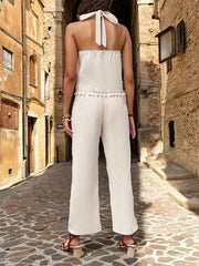 Halter Neck Cami and Pants Set OutfitFlow