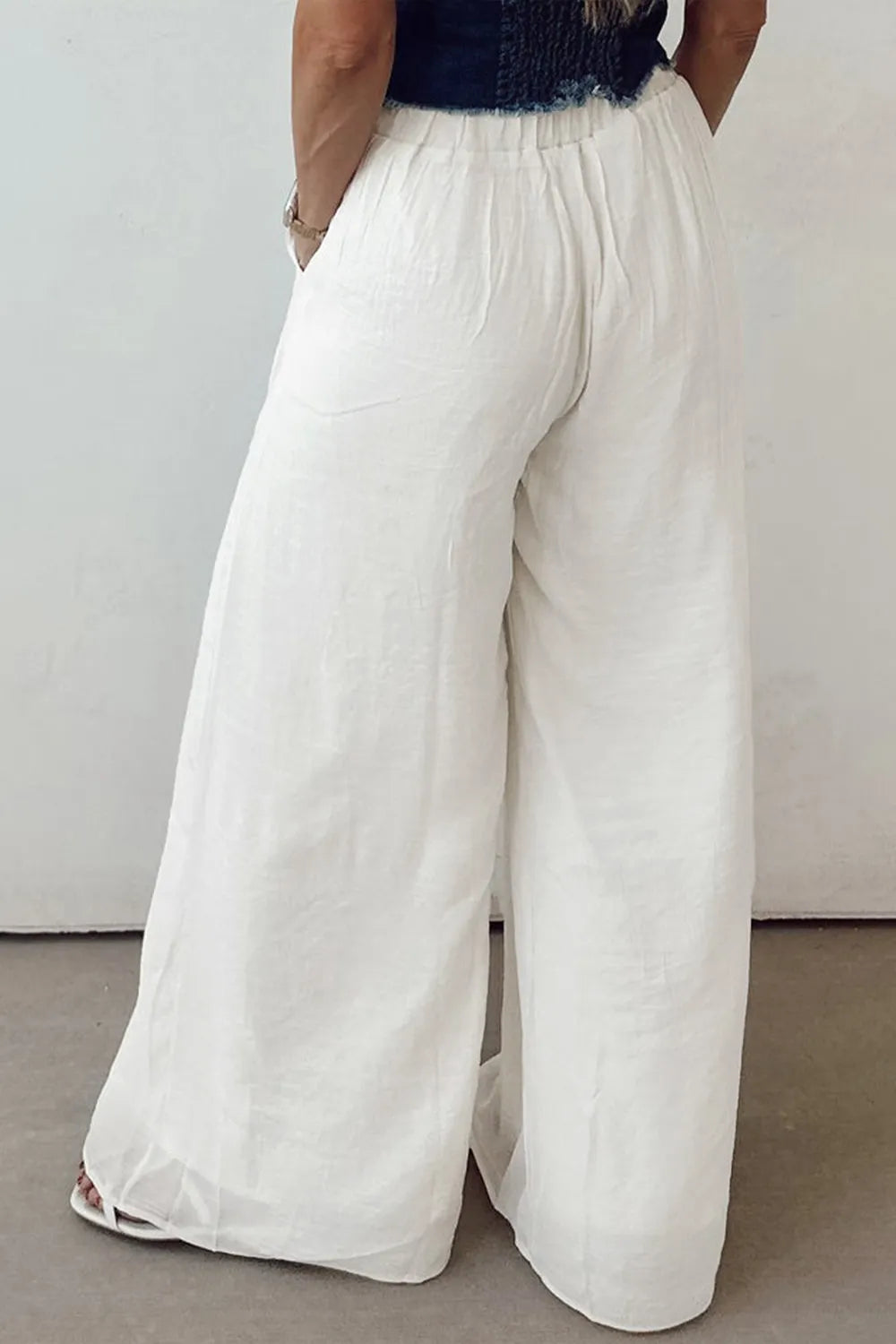 Flowy Wide Leg Pants with Drawstring Waist OutfitFlow