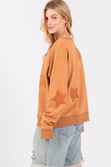 SAGE + FIG Star Patch Long Sleeve Sweatshirt