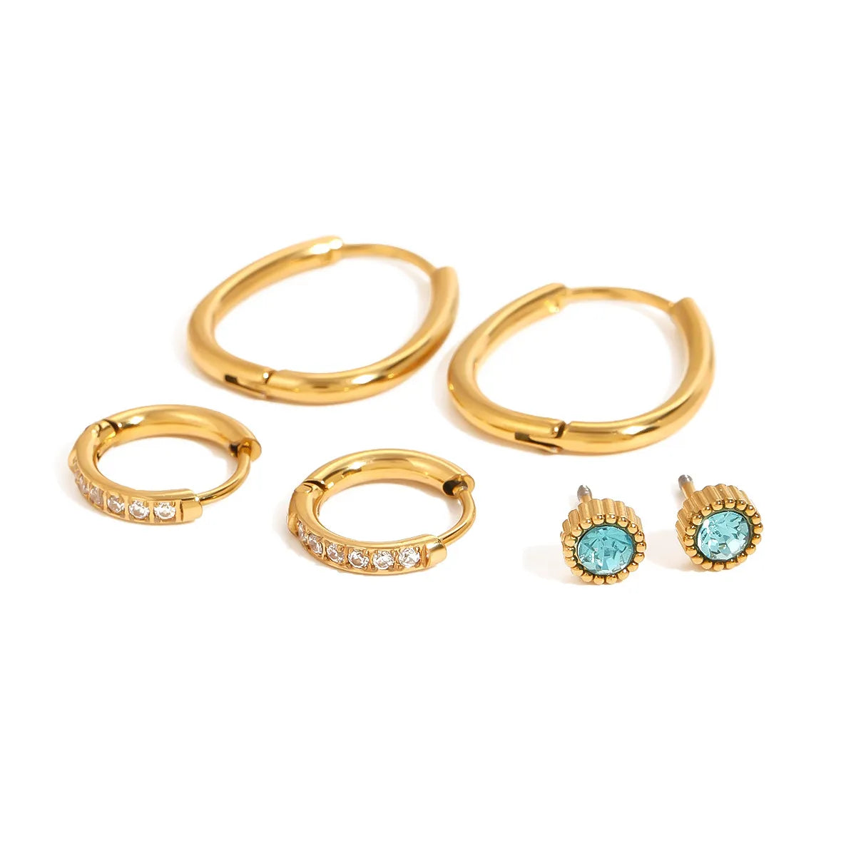 3-Piece 18K Gold-Plated Earrings OutfitFlow
