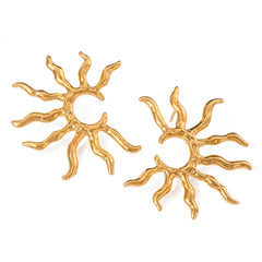 18K Gold-Plated Sun Ray Earrings OutfitFlow