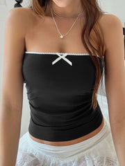 Bow Detail Tube Top OutfitFlow