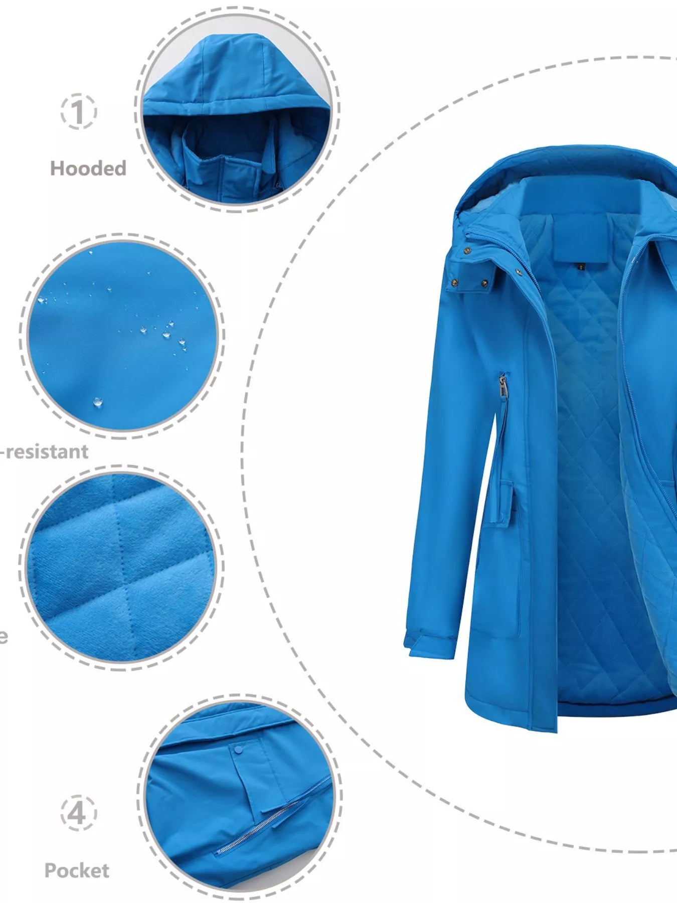 Full Size Zip Up Hooded Parka Outerwear Plus Size OutfitFlow