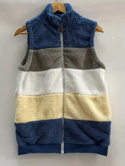 Color Block Zip Up Vest Coat OutfitFlow