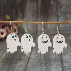 2 Piece Alloy Acrylic Ghost Dangle Earrings OutfitFlow