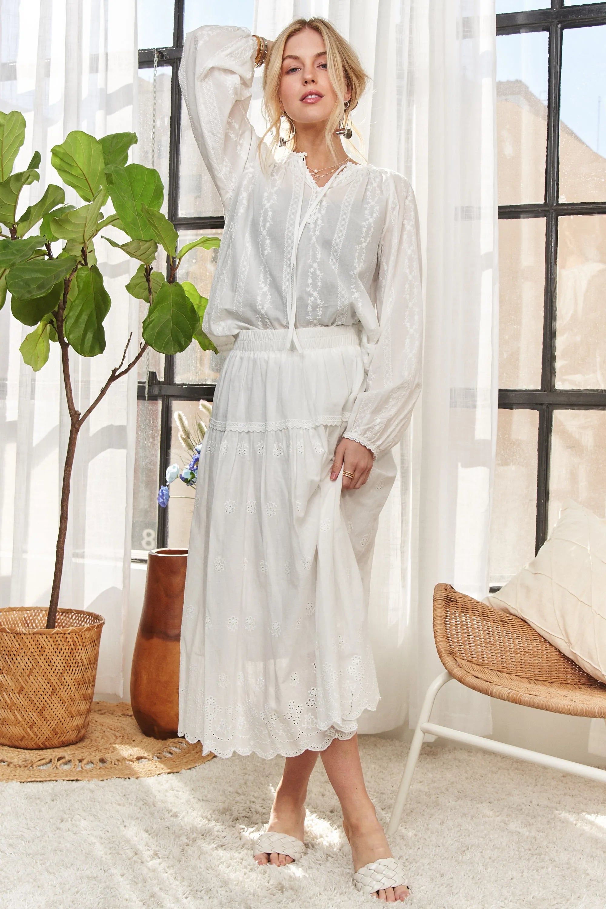 ADORA Cotton Peasant Top OutfitFlow