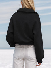 Outfit Flow - Half Zip Long Sleeve Sweatshirt