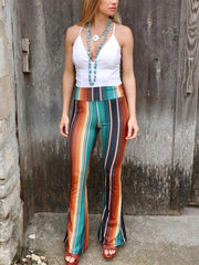 Outfit Flow - High Waist Striped Bootcut Pants