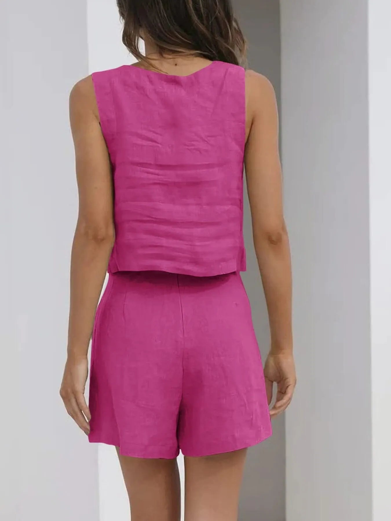 Square Neck Tank and Shorts Set OutfitFlow