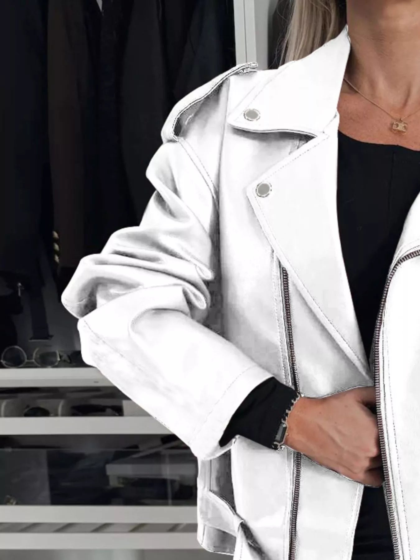 Full Size Zip Up Long Sleeve Jacket Plus Size Trendsi