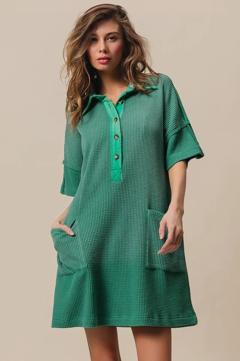 BiBi Dip Dye Mineral Washed Knit Dress OutfitFlow