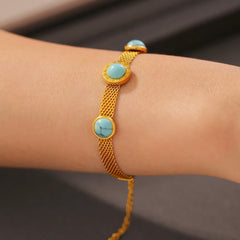 Turquoise Titanium Steel Bracelet OutfitFlow