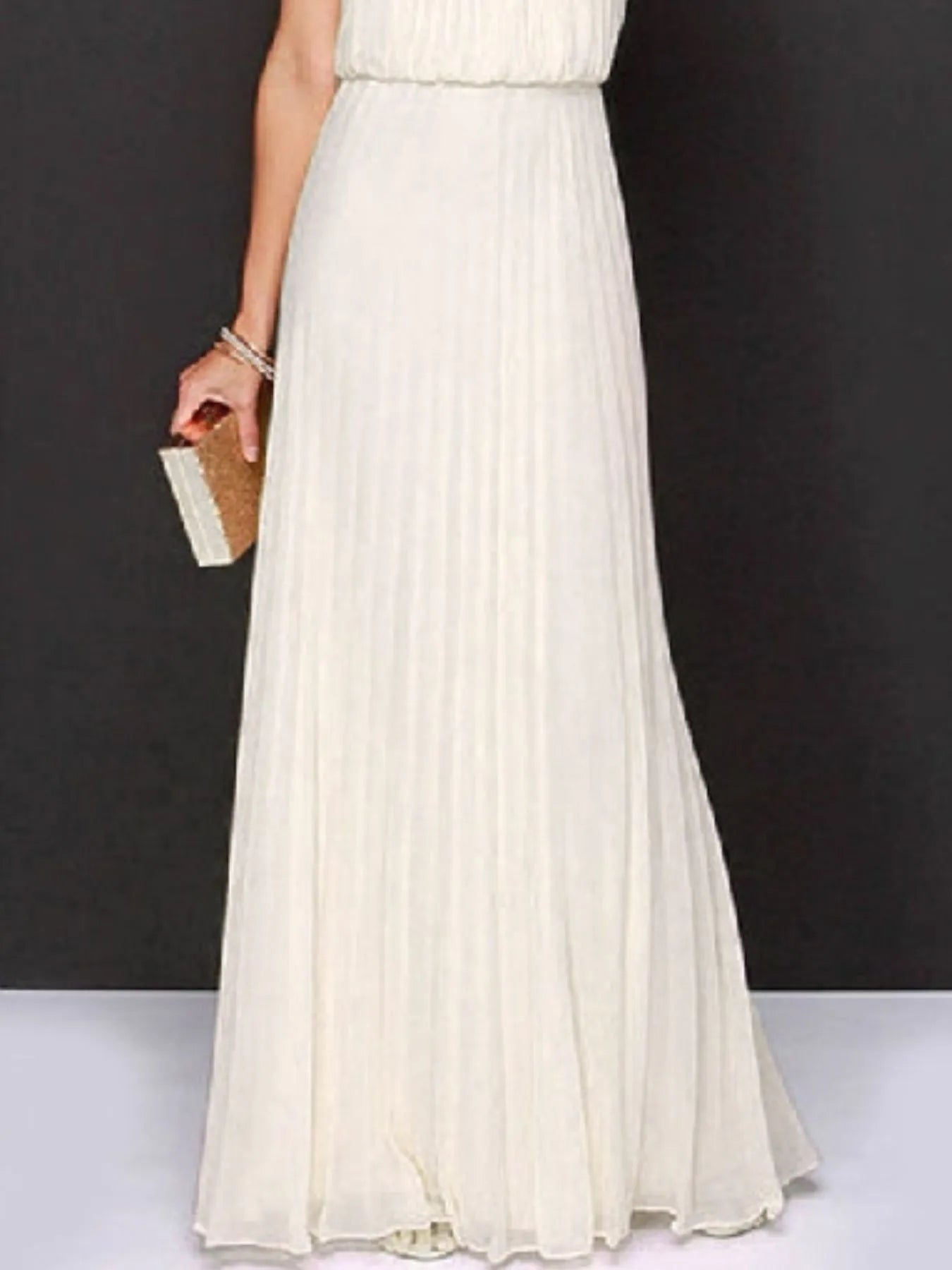 Pleated Sleeveless Maxi Tank Dress OutfitFlow