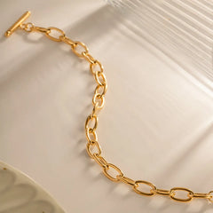 18K Gold-Plated Stainless Steel Toggle Chain Bracelet OutfitFlow