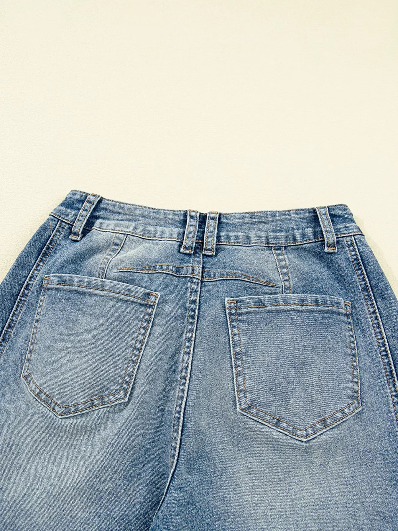 Vintage Washed Seam Detail Shift Jeans OutfitFlow