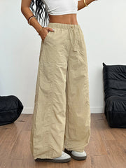 Drawstring Wide Leg Cargo Pants OutfitFlow