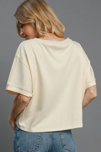 Umgee Full Size Lightweight Cropped Sweatshirt Plus Size OutfitFlow