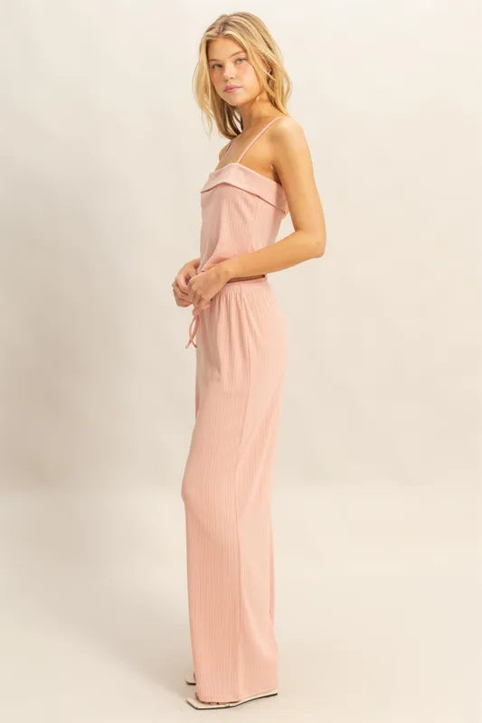 HYFVE Rib Knit Cami Top and Pants Set OutfitFlow