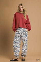 Umgee Scenic Print Casual Sweatpants OutfitFlow