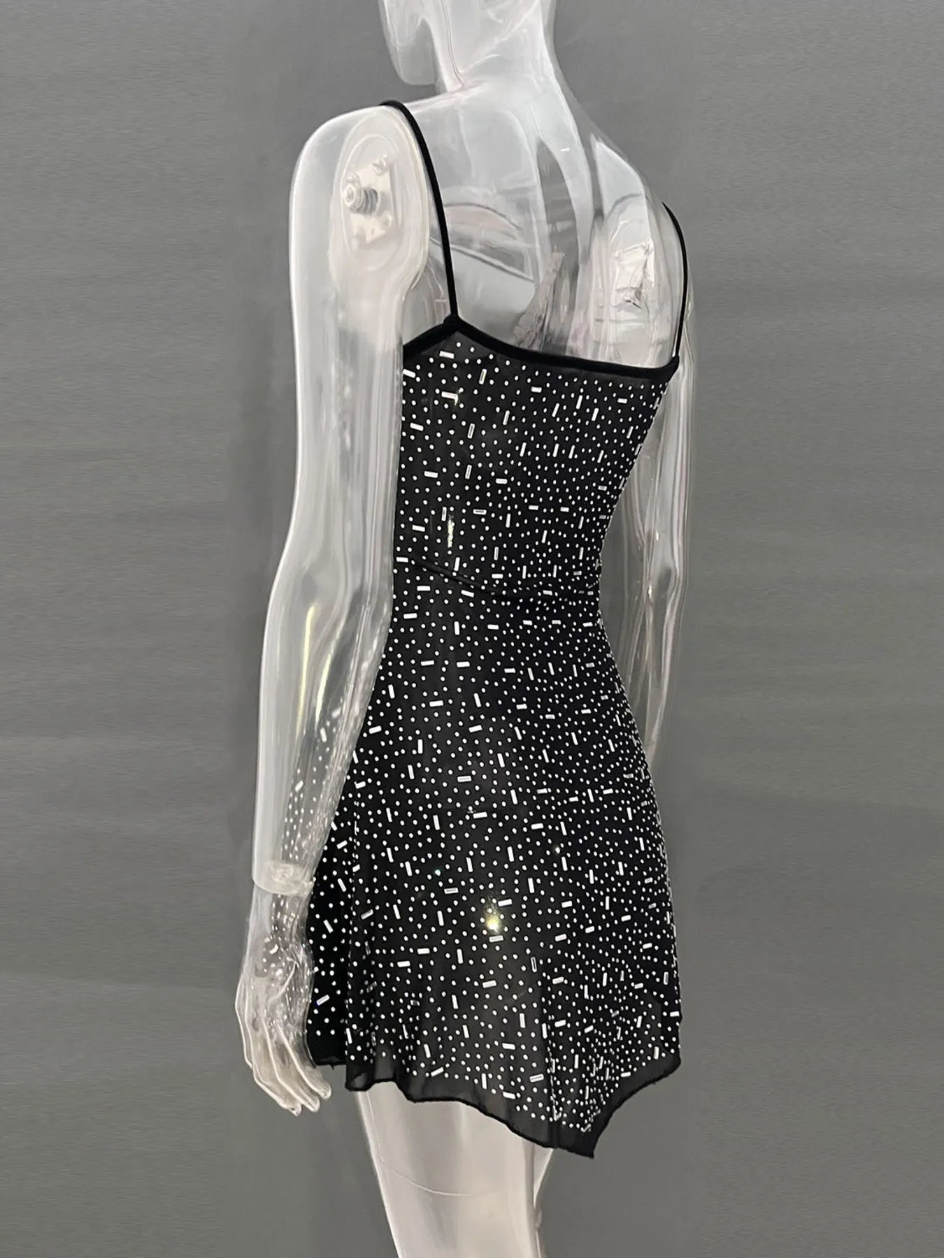 Rhinestone Decor Mini Cami Dress OutfitFlow