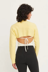 HYFVE Cable-Knit Tie-Front Shrug OutfitFlow