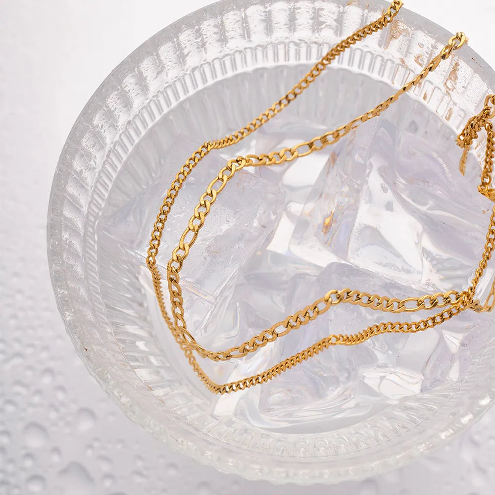 Stainless Steel Double-Layered Necklace OutfitFlow