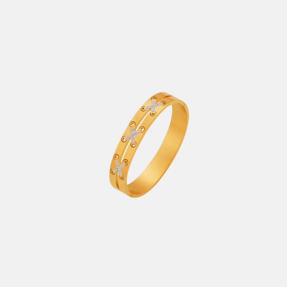 18K Gold-Plated Czech Diamond Bracelet OutfitFlow