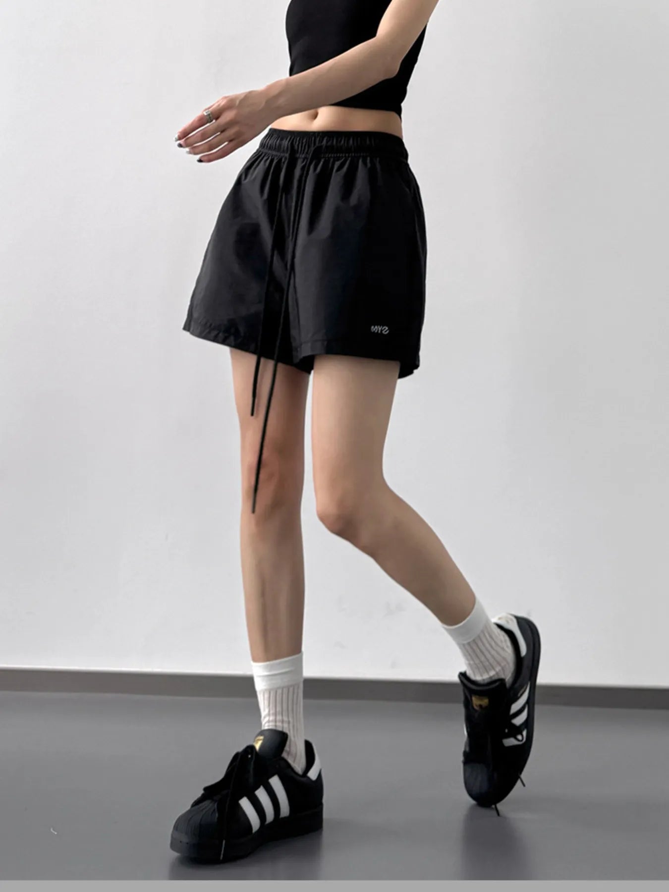 High Waisted Drawstring Shorts OutfitFlow