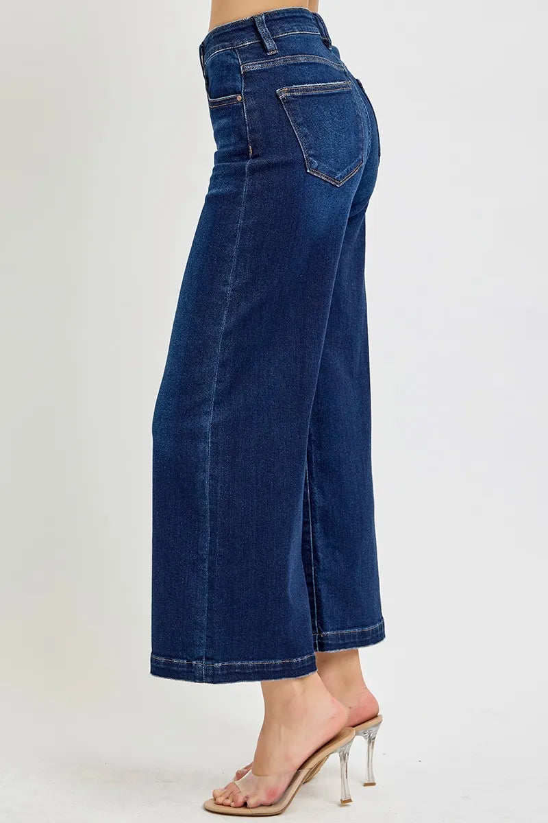 RISEN High Rise Crop Wide Jeans OutfitFlow