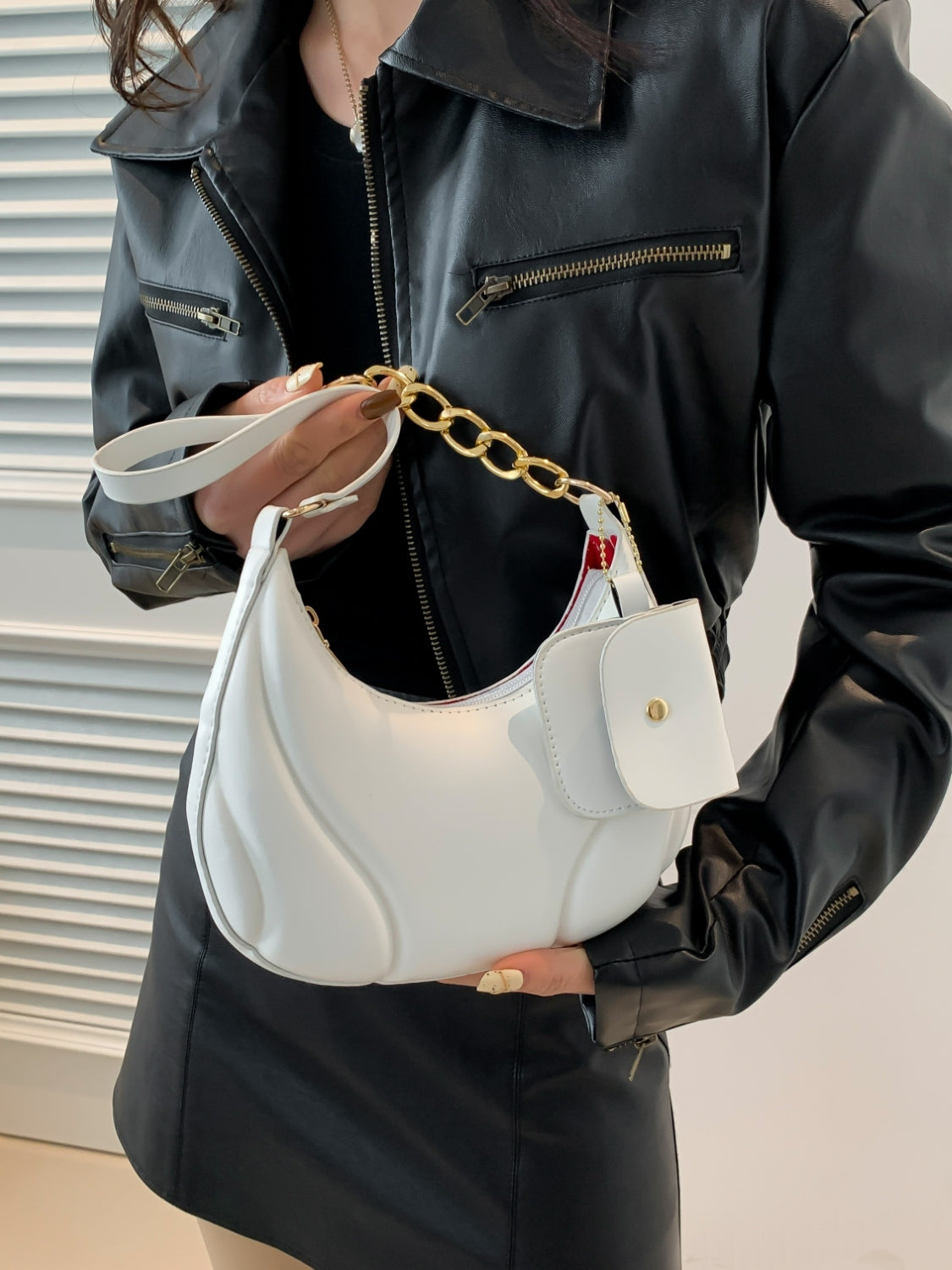 Outfit Flow - PU Leather Shoulder Bag with EarPods Bag