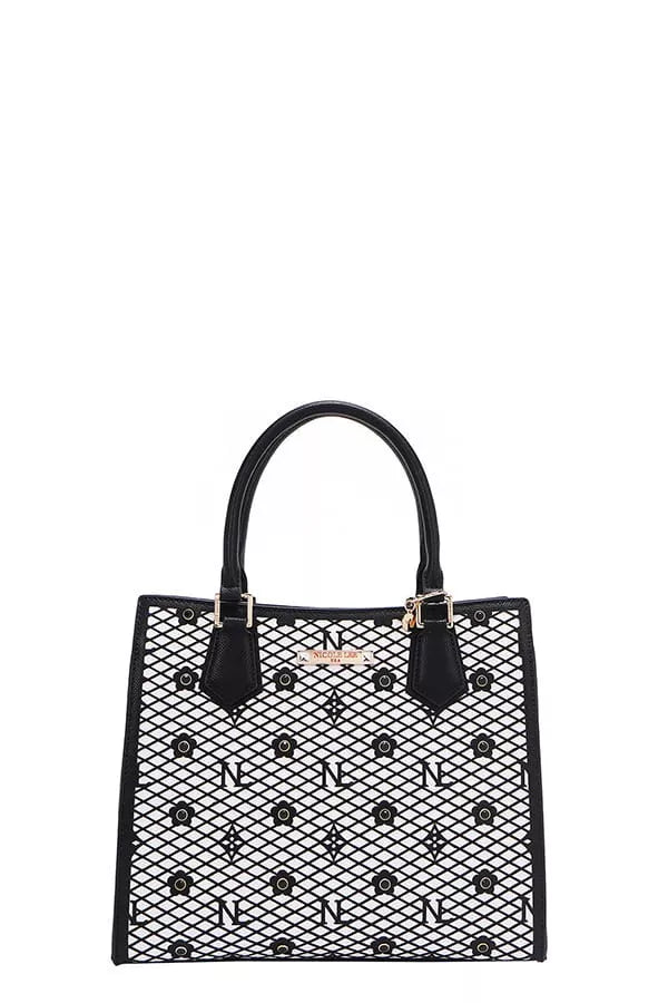Nicole Lee USA Structured Tote Bag BLACK One Size OutfitFlow