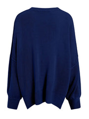 Round Neck Long Sleeve Sweater OutfitFlow