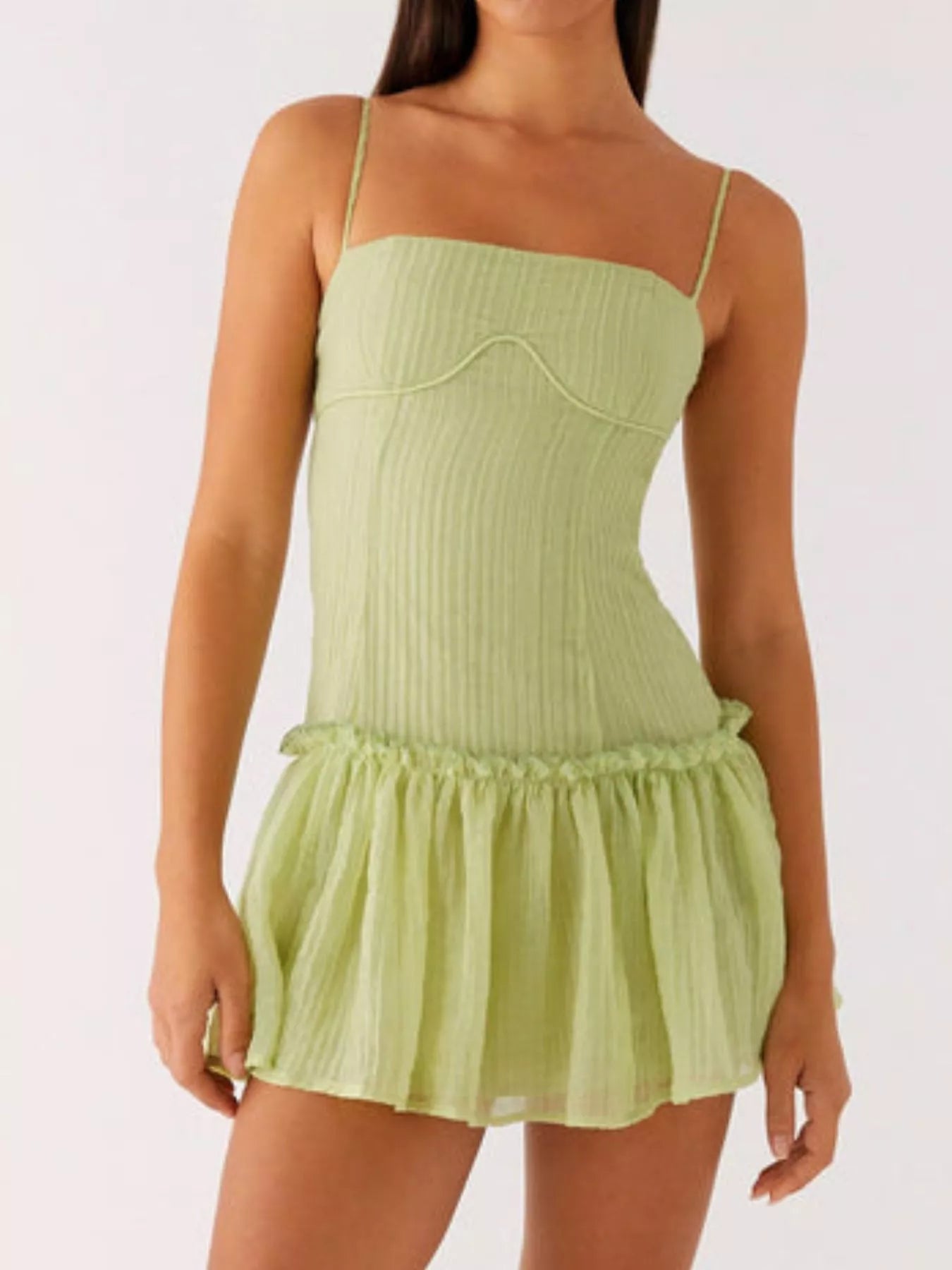 Ruffle Hem Cami Mini Dress OutfitFlow