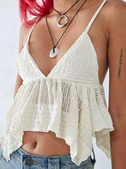 V-Neck Peplum Cami Top OutfitFlow